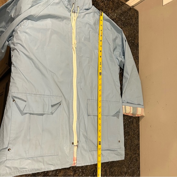Misty Harbor Hooded Rain Coat Jacket Women's Plaid Lining Sz Small Blue Anytime - Picture 12 of 12